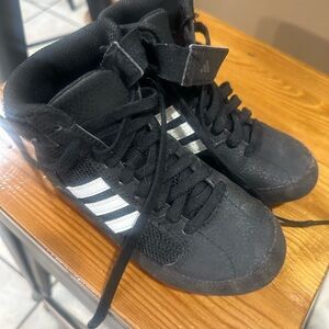 Adidas Kids High-Top Black and White Wrestling Shoes